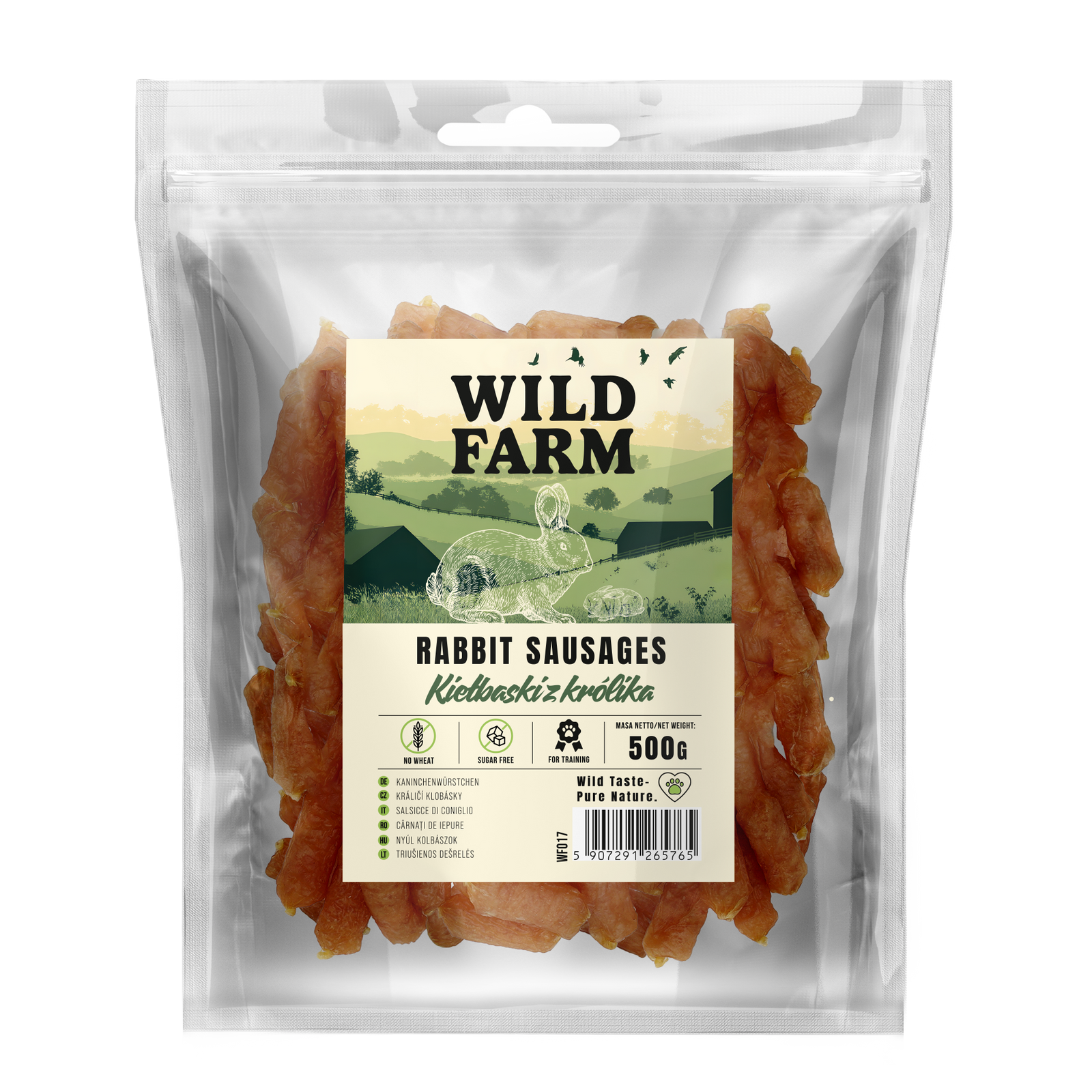 WILD FARM Kiełbaski Z Królika Przysmak Dla Psa 500G