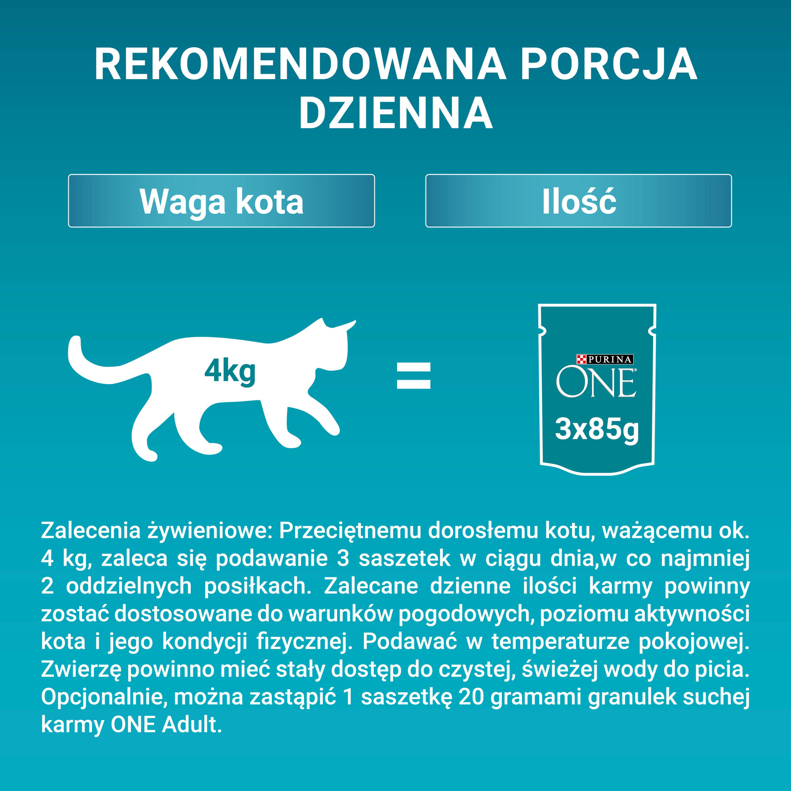 Purina One Adult Karma Dla Kota Z Kurczakiem I Zieloną Fasolką 85g