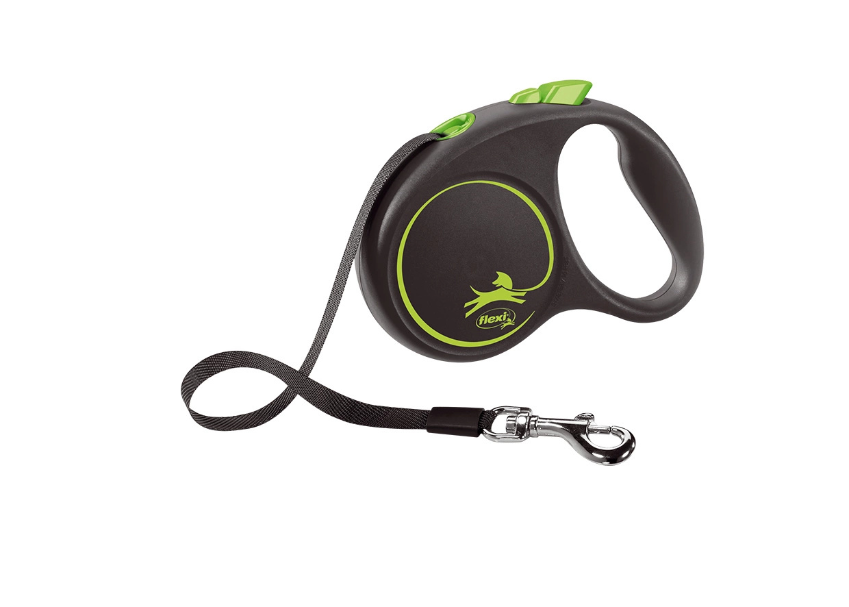 Flexi Smycz Black Design L Taśma 5m Do 50kg Zielona