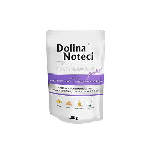 Dolina Noteci Premium Dla Psów Małych Ras Junior Bogata W Wątróbkę Z Królika I Ozory Z Jelenia Saszetka 100g