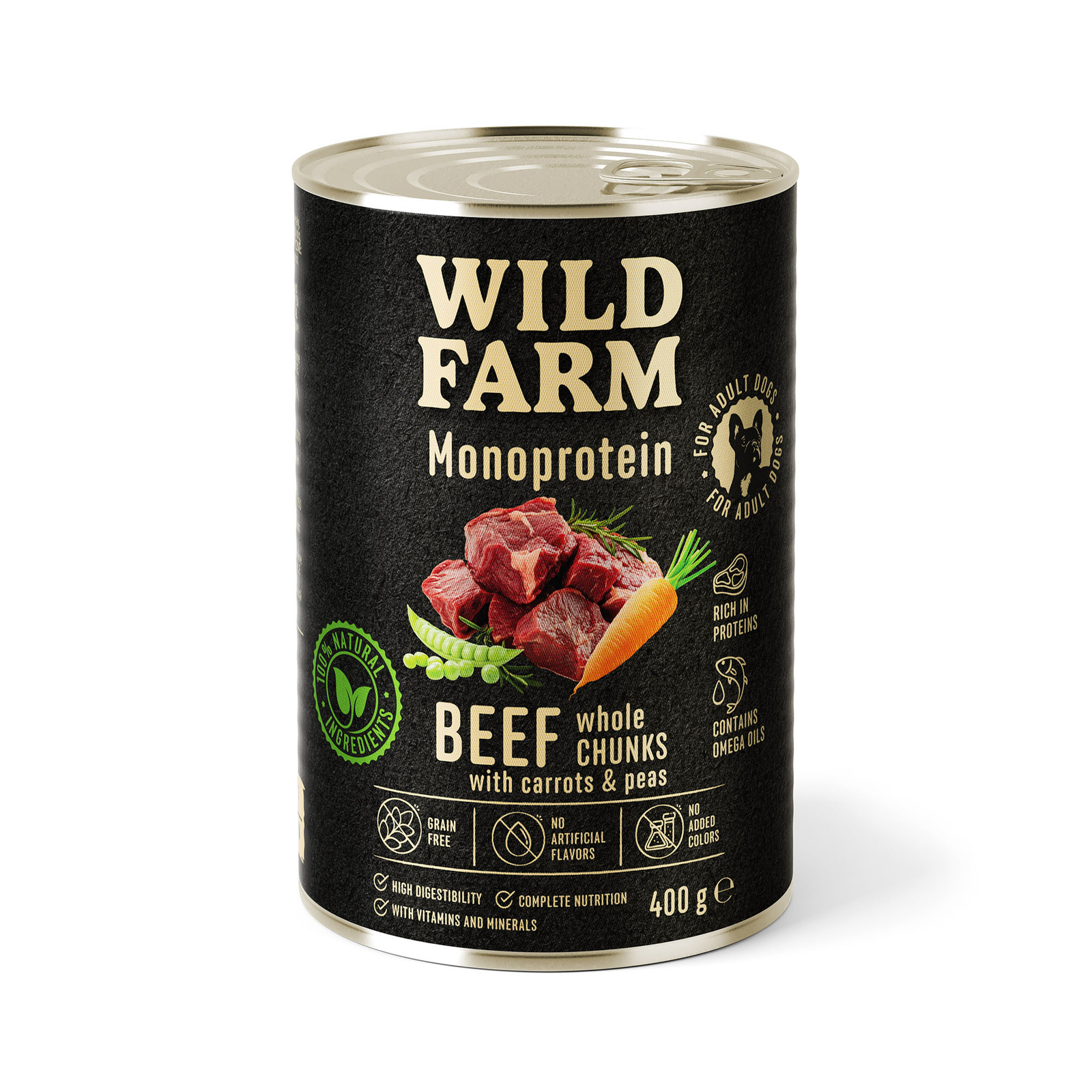 WILD FARM Monoprotein Beef 400g – hipoalergiczna karma dla psa