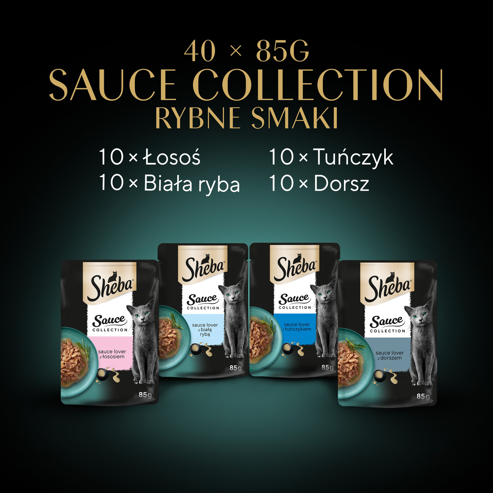 Sheba Sauce Collection Karma Dla Kota Rybne Smaki 40x85g
