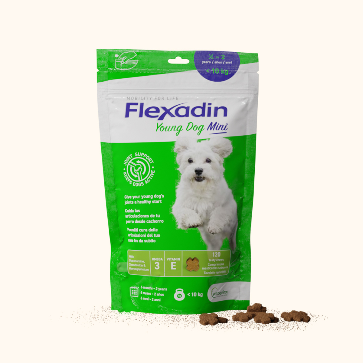 VETOQUINOL Flexadin Young Dog Mini 60 kąsków