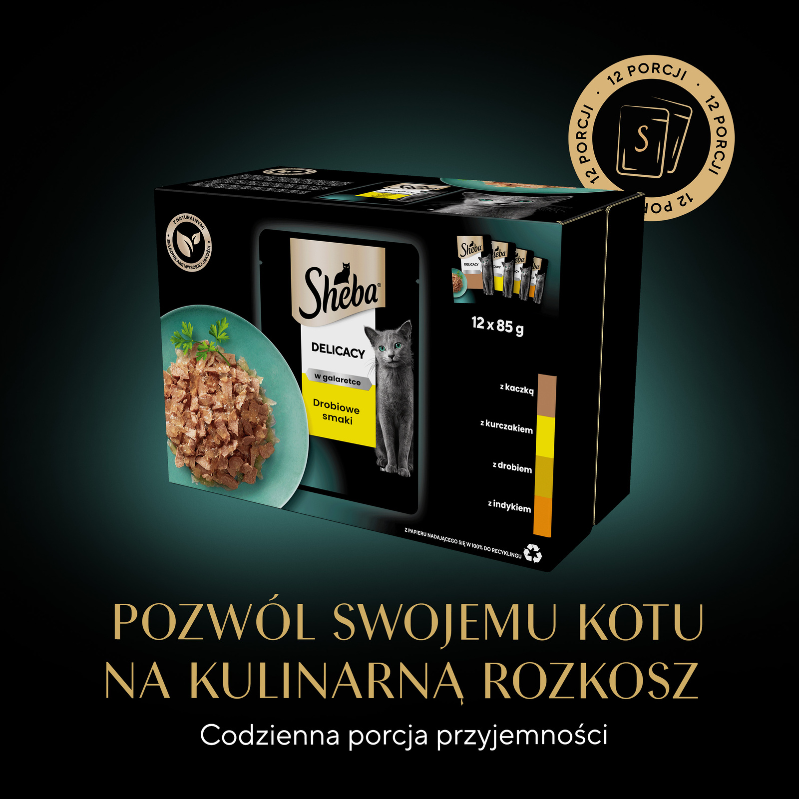 Sheba Saszetka Delicacy In Jelly Smaki Drobiowe 12x85g