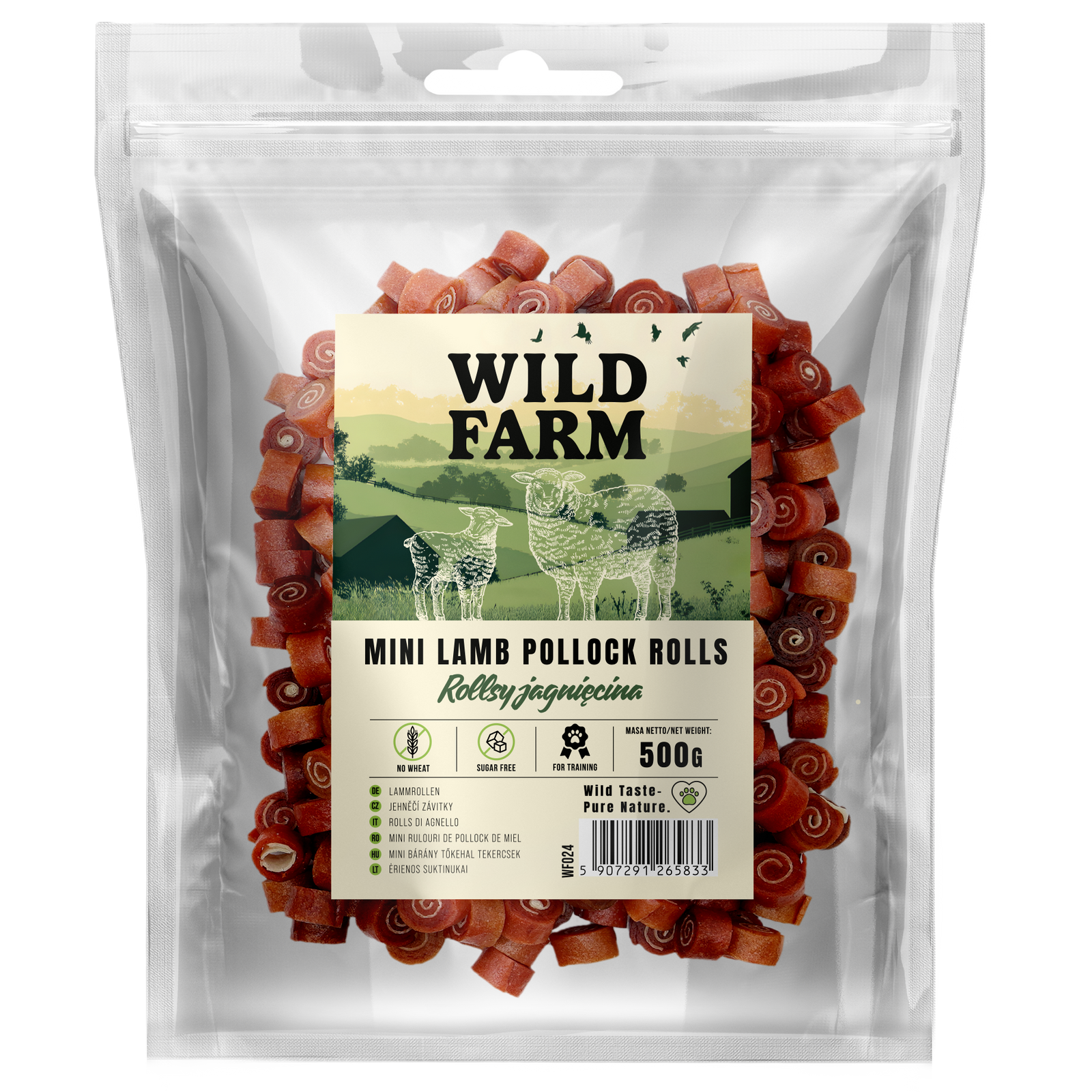 WILD FARM Rollsy Z Jagnięciny Przysmak Dla Psa 500G