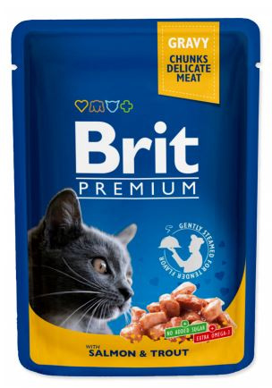 Brit Premium Cat Dla Dorosłych Kotów Z Łososiem I Pstrągiem 100g