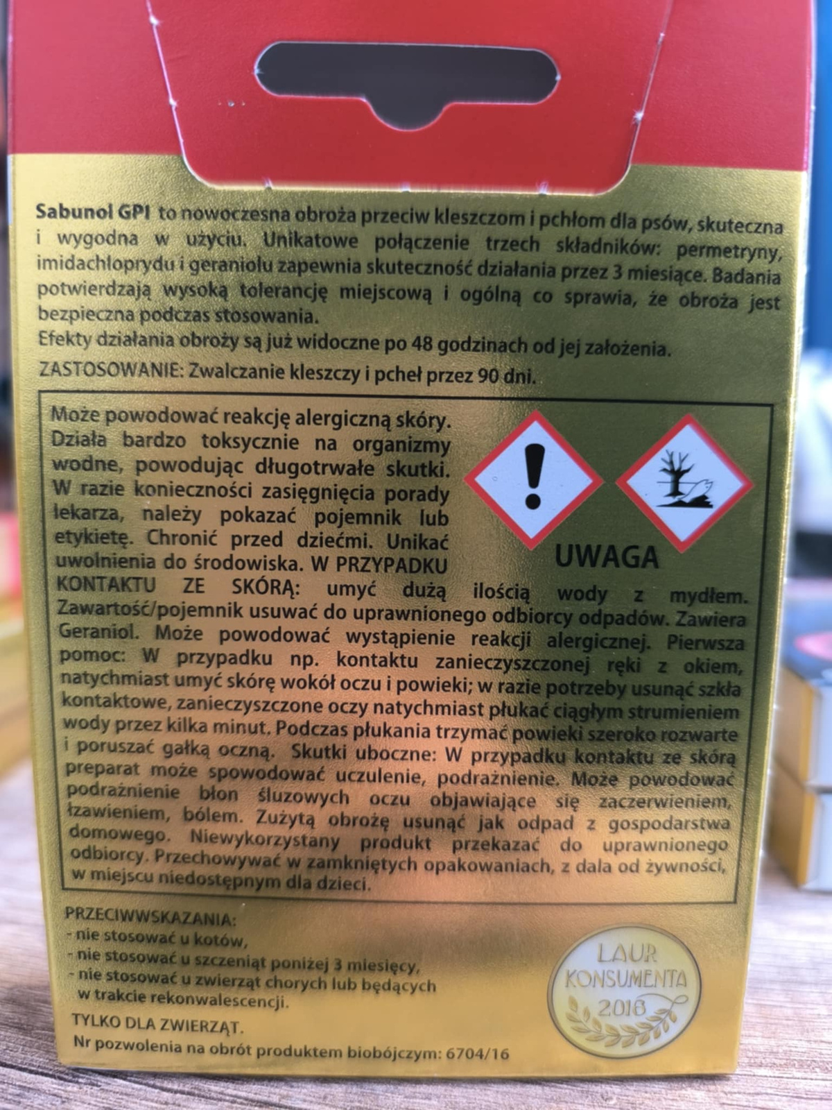 Laboratorium DermaPharm Sabunol Czerwona Obroża Przeciw Pchłom I Kleszczom Dla Psa 50cm