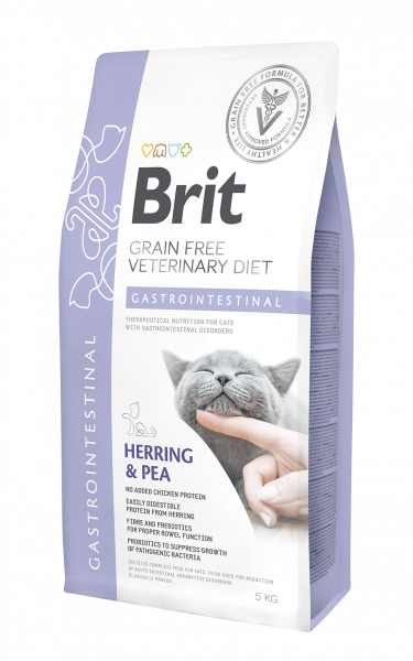 Brit Grain Free Veterinary Diet Cat Gastrointestinal Śledź Z Groszkiem 5kg