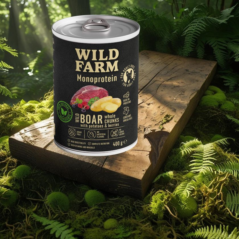 WILD FARM Monoprotein Wild Boar 400g – hipoalergiczna karma dla psa