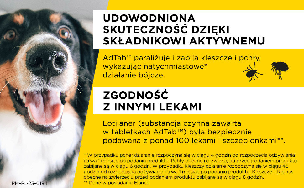 Elanco AdTab 56mg Tabletka Na Pchły I Kleszcze Dla Psów 1,3-2,5kg