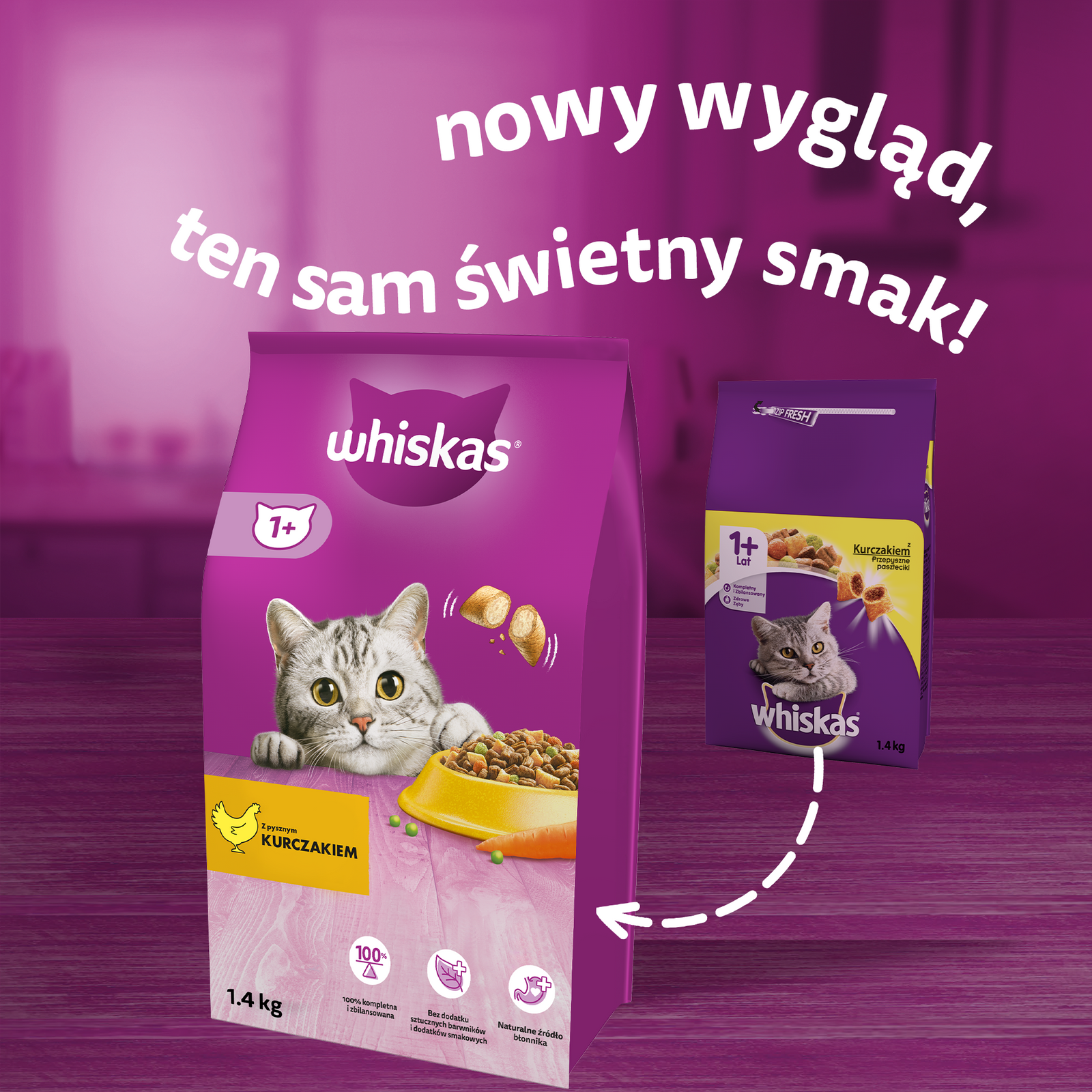 Whiskas Adult Karma Sucha Dla Kotów Kurczak 1,4kg
