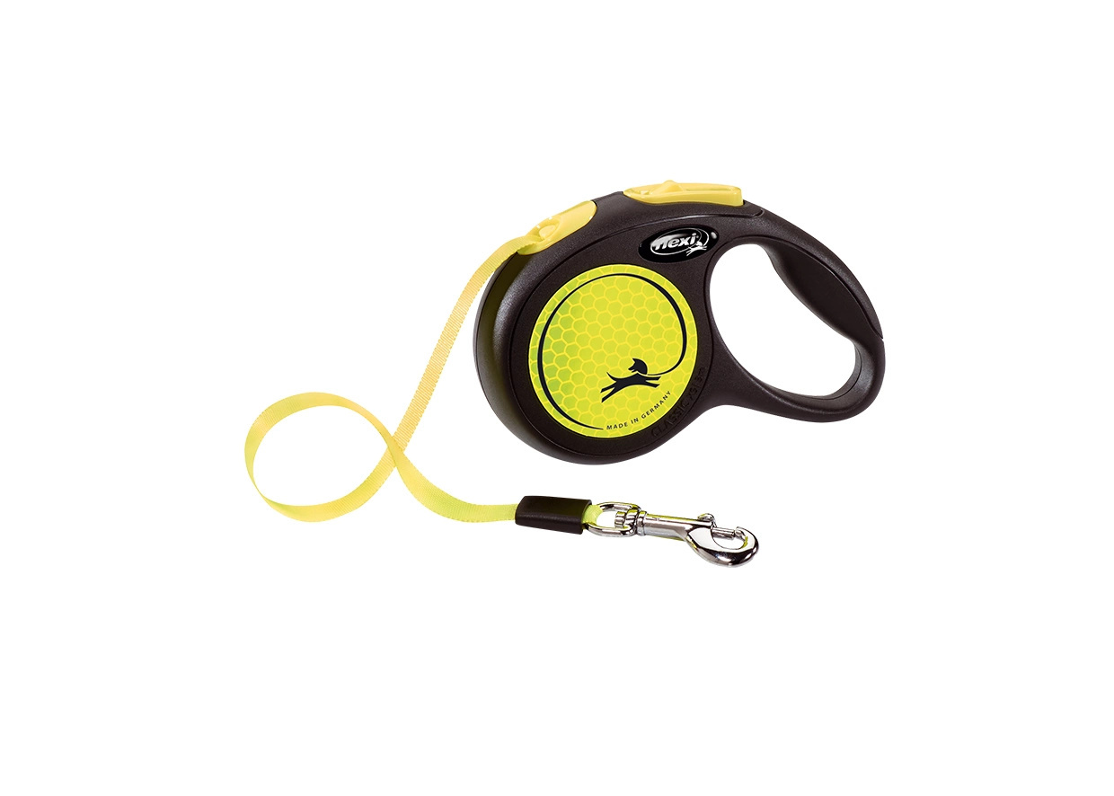 Flexi Smycz New Classic M Taśma 5m Do 25kg Żółty Neon