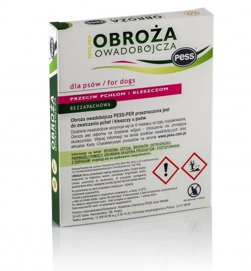 Pess Per Obroża Owadobójcza Dla Psa Bezzapachowa Brązowa 60cm