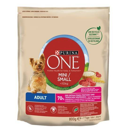PURINA ONE Mini Adult Wołowina, ryż - sucha karma dla psa - 800g
