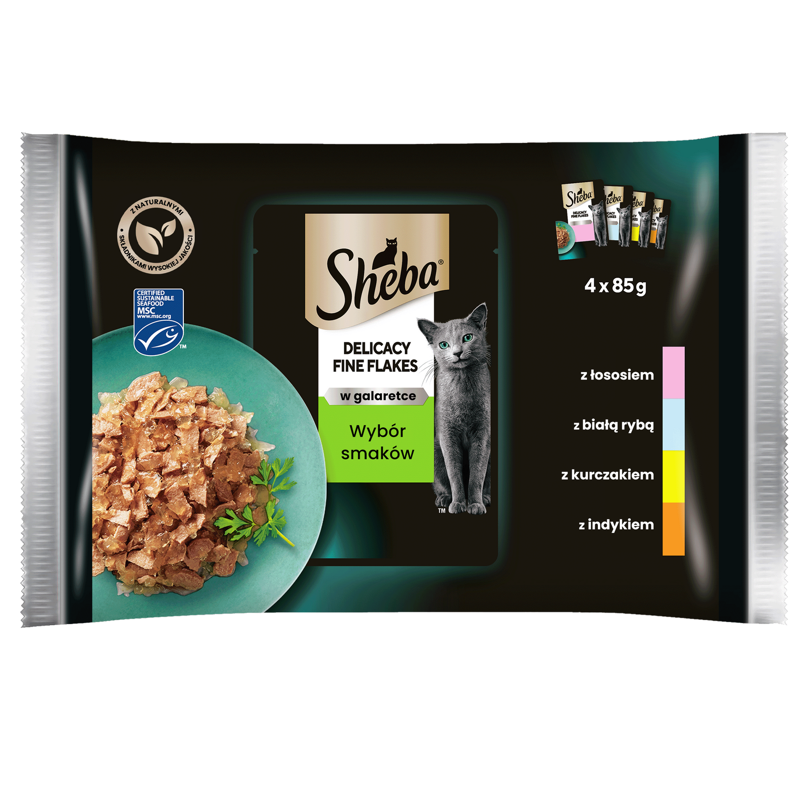Sheba Fine Flakes In Jelly Saszetka 4x85g