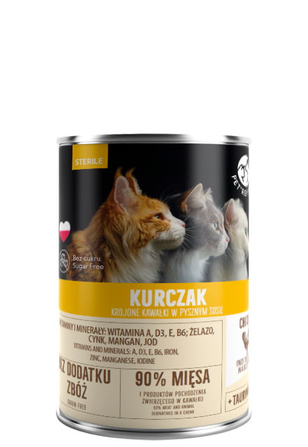 PetRepublic Kurczak Krojone Kawałki W Delikatnym Sosie Dla Kotów Sterylizowanych 400g