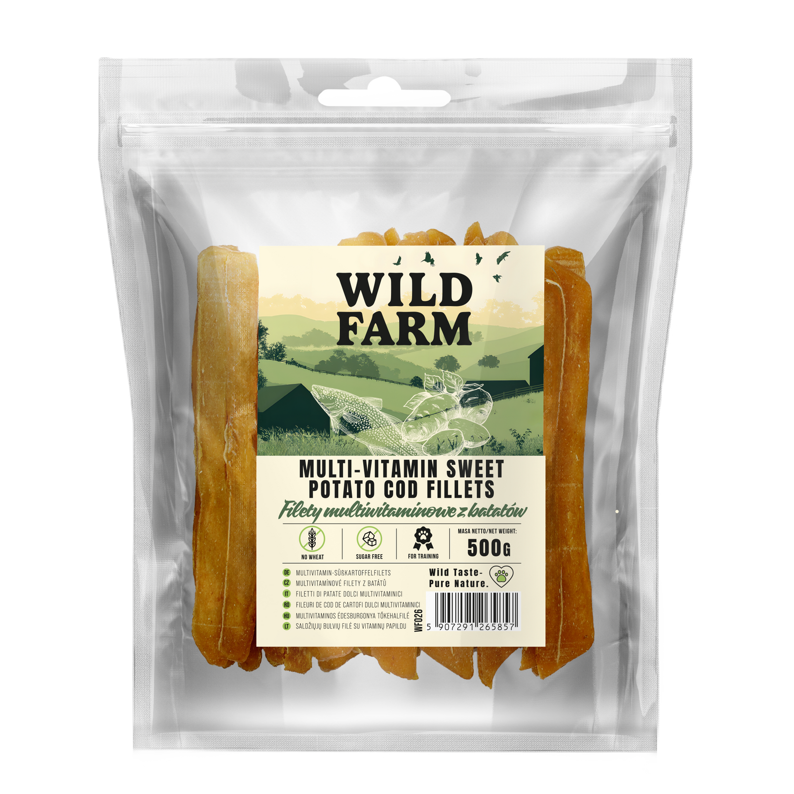 WILD FARM Filety Multiwitaminowe Z Batatów Przysmak Dla Psa 500G