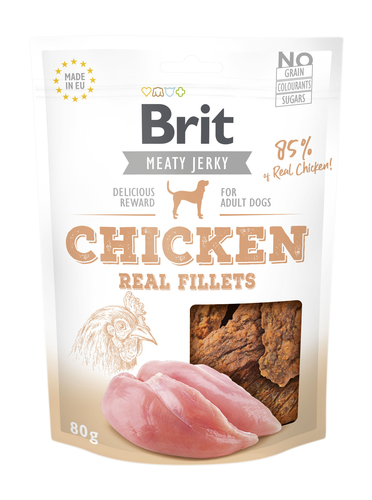 Brit Jerky Snack Chicken Fillets 80g