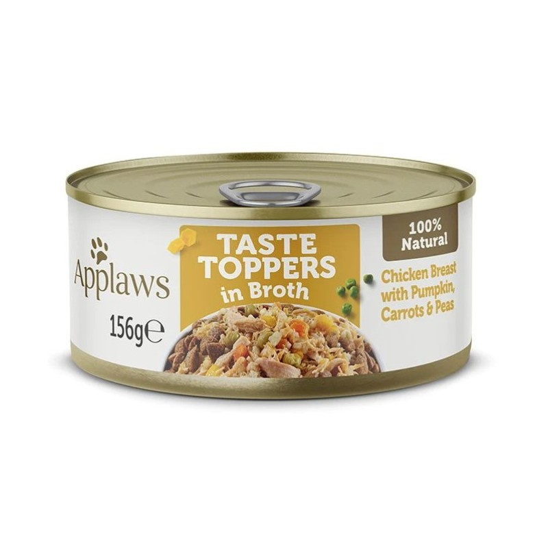 Applaws® Taste Toppers Naturalna Mokra Karma Dla Psów Kurczak Z Dynią, Marchewką I Groszkiem W Bulionie 156 G Puszka