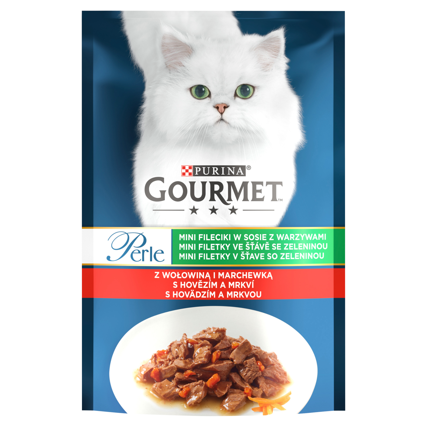 Purina Gourmet Perle Karma dla kotów mini fileciki w sosie z wołowiną i marchewką 85 g