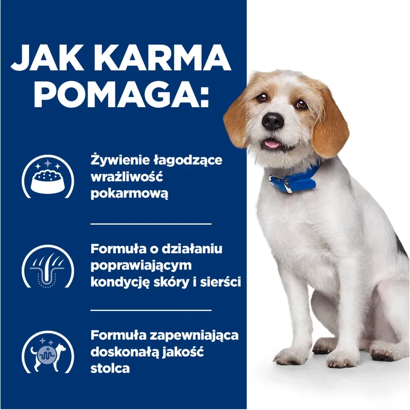 Hill's Prescription Diet z/d Food Sensitivities Low Fat — karma o obniżonej zawartości tłuszczu dla psów z nadwrażliwościami pokarmowymi, 3 kg