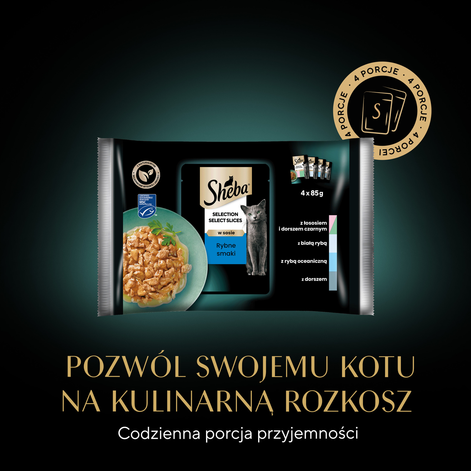 Sheba Saszetka Selection In Sauce Smaki Rybne 4x85g
