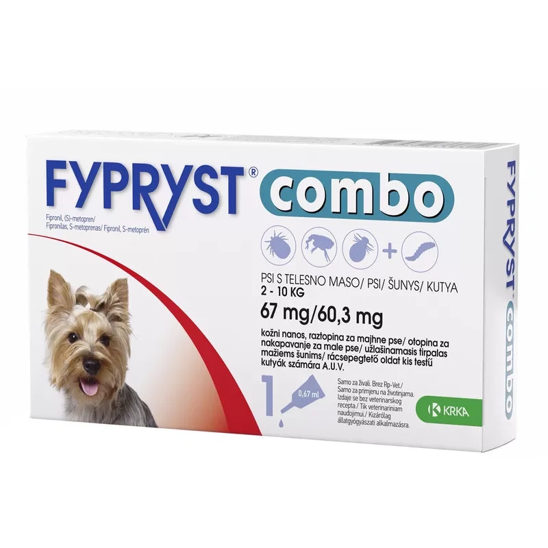 Krka Fypryst Combo Krople Na Pchły I Kleszcze Dla Psa 2–10kg 67mg/0,67ml 1 Pipeta