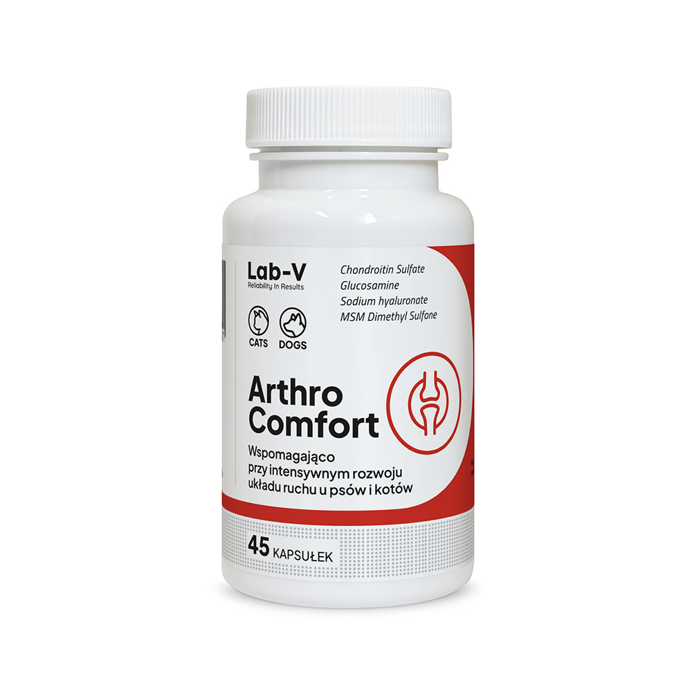 Lab-v Arthro Comfort Kompleksowe Wsparcie Zdrowia Stawów I Układu Ruchu Dla Psów I Kotów 45 Kapsułek