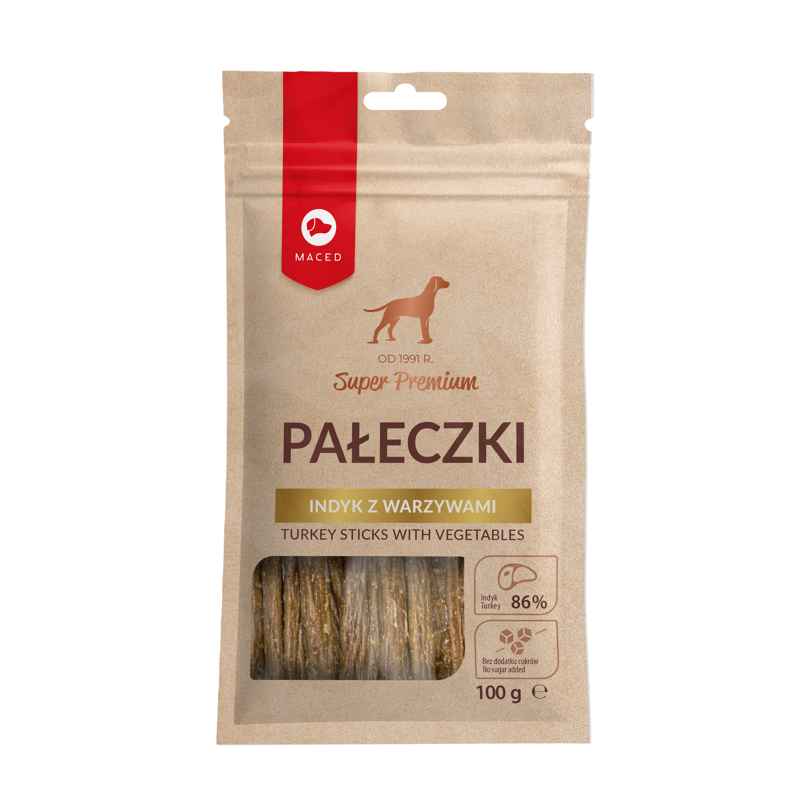 MACED Pałeczki Indyk z Warzywami 100g