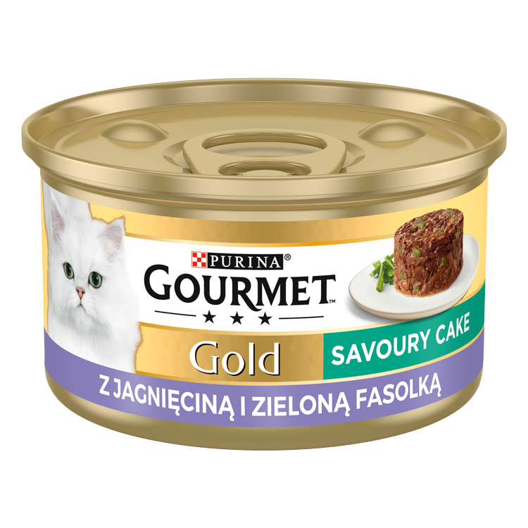Purina Gourmet Gold Savoury Cake z jagnięciną i zieloną fasolką 85g