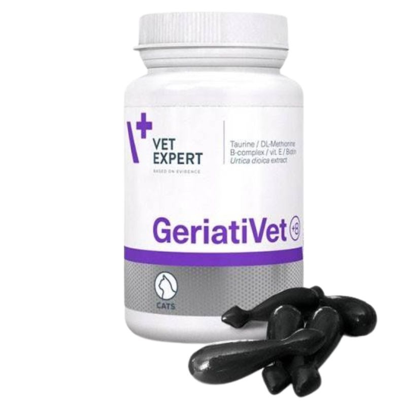 VET EXPERT GERIATIVET CAT - preparat wVetexpert Geriativet Cat Preparat Dla Starszych Kotów 60 Kapsułekspomagający dla starszych kotów 60 kapsułek