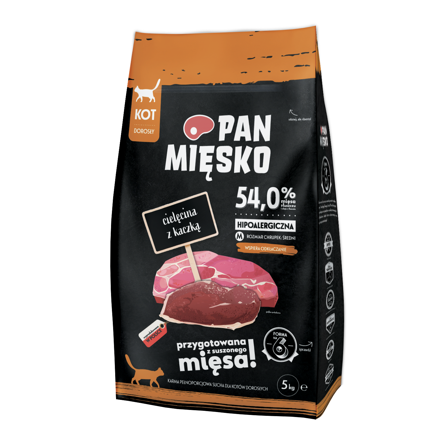PAN MIĘSKO Cielęcina Z Kaczką M Dla Kota 5kg