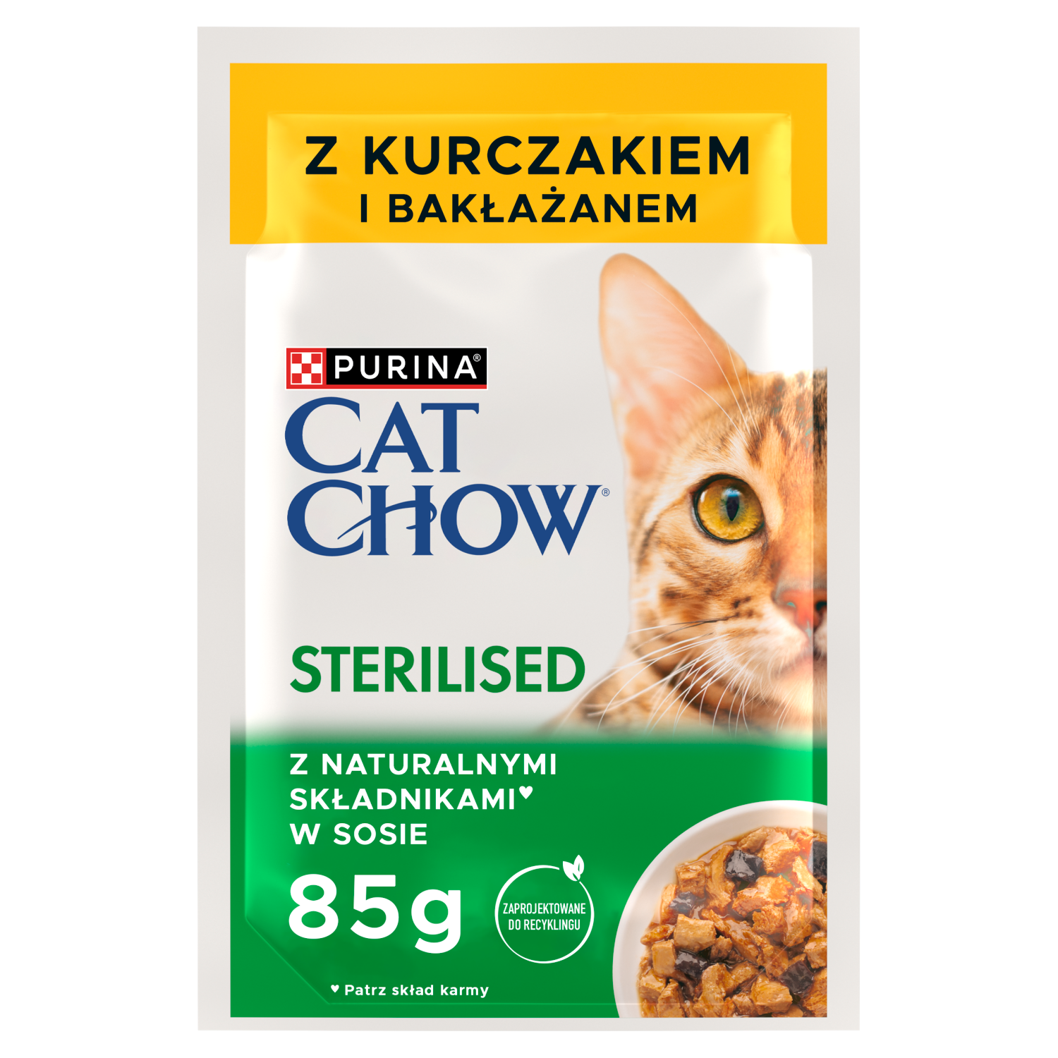 Purina Cat Chow Sterilised Karma Z Kurczakiem I Bakłażanem W Sosie 85g