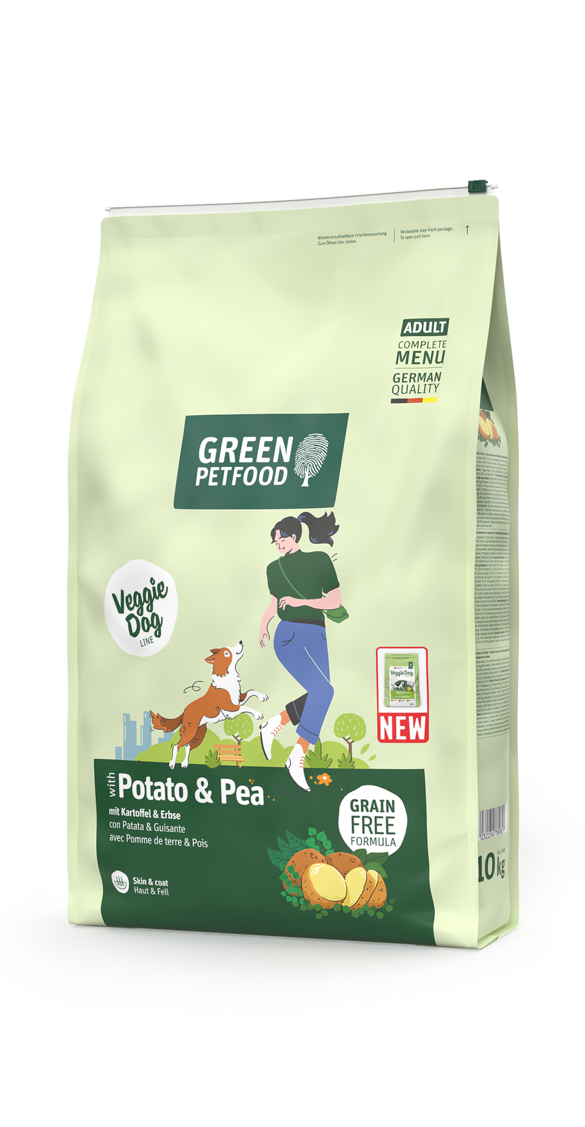 GREEN PETFOOD VeggieDog Grainfree – Karma wegetariańska dla psów, 10 kg