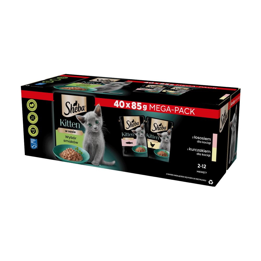 Sheba Kitten Wybór Smaków W Sosie Karma Dla Kociąt 40x85g