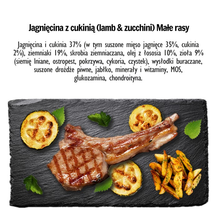 Paka Zwierzaka Karma sucha SH Jagnięcina z cukinią "S" 1,5kg
