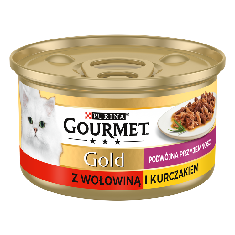 Purina Gourmet Gold z wołowiną i kurczakiem w sosie 85g