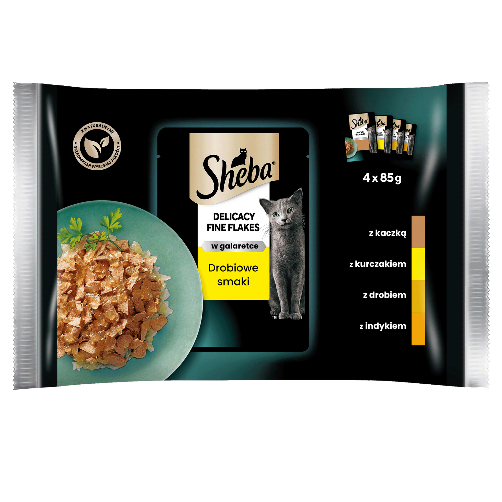 Sheba Saszetka Delicacy In Jelly Smaki Drobiowe 4x85g