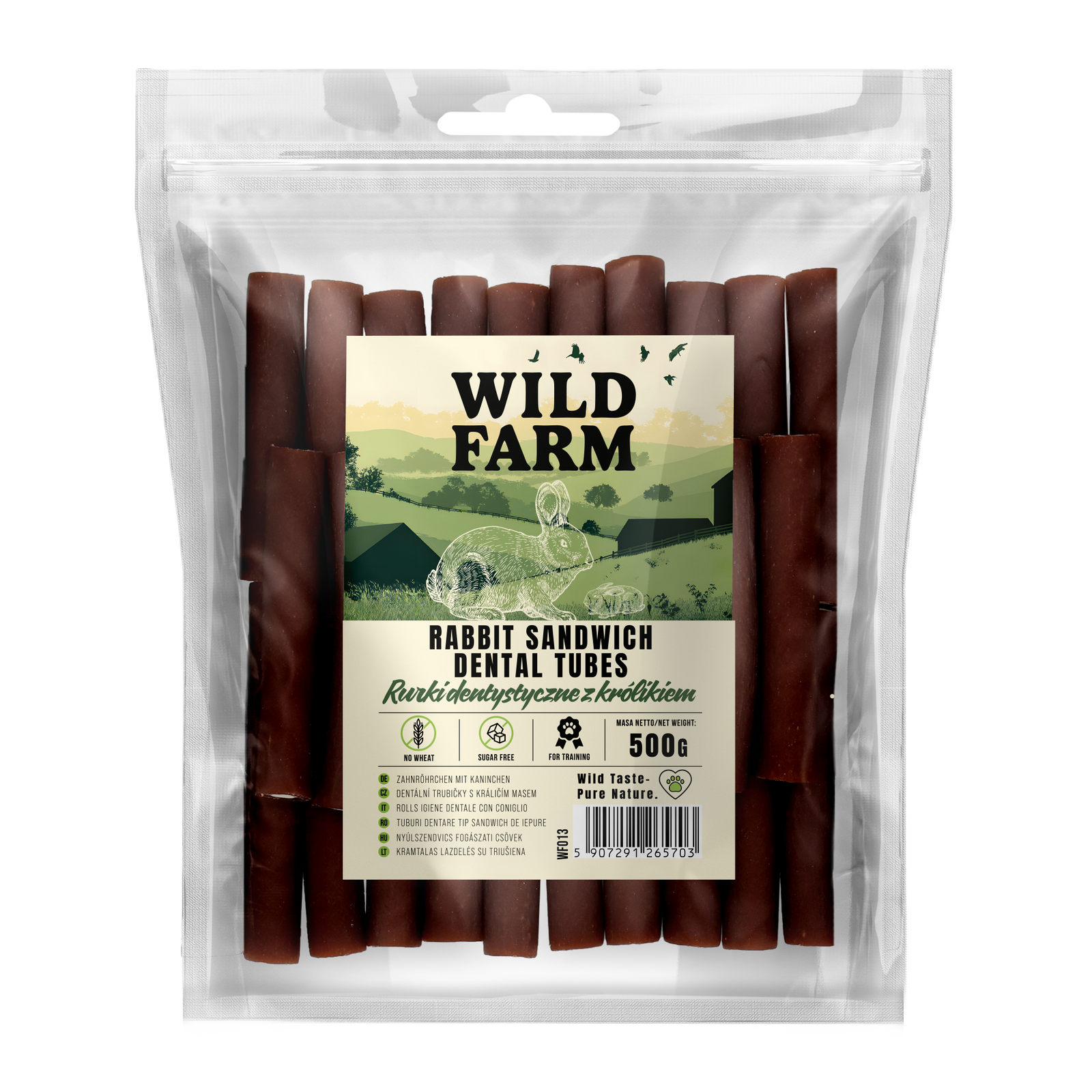 WILD FARM Rurki Dentystyczne Z Królikiem Przysmak Dla Psa 500G