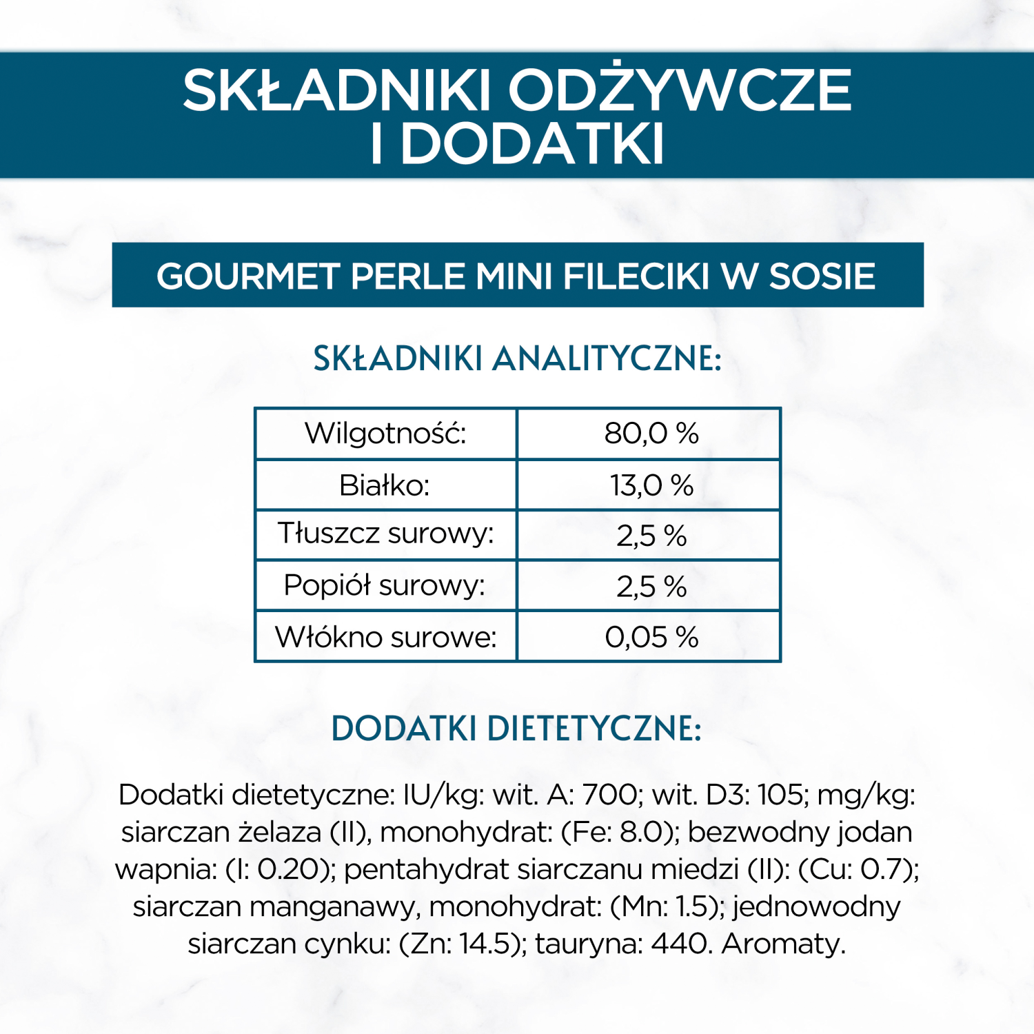 GOURMET Perle karma dla dorosłych kotów Mini Fileciki w sosie 4x85g