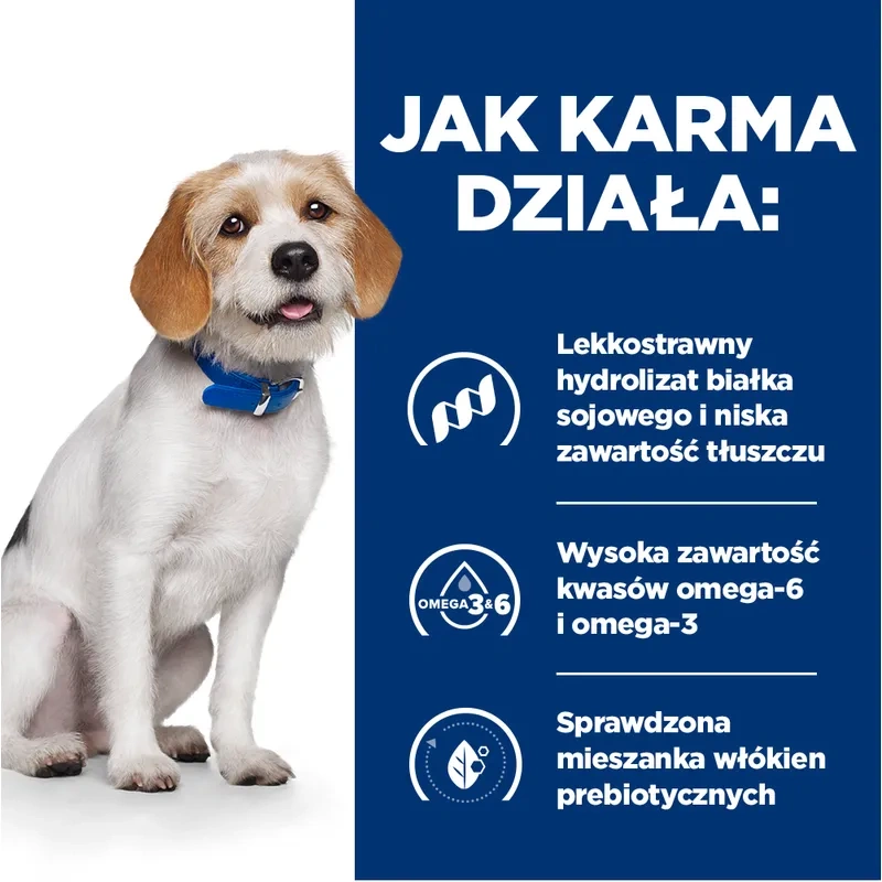 Hill's Prescription Diet z/d Food Sensitivities Low Fat — karma o obniżonej zawartości tłuszczu dla psów z nadwrażliwościami pokarmowymi, 3 kg