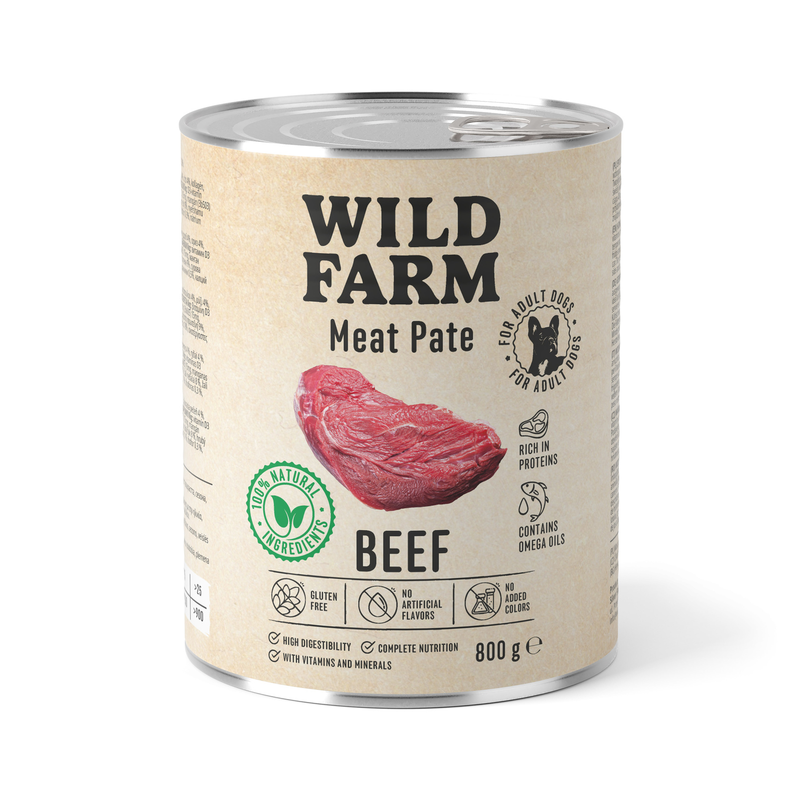 Wild Farm Pate Beef 800g – Mokra Karma z Wołowiną dla Psów