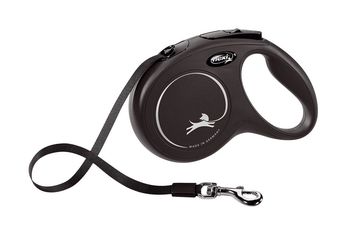 Flexi Smycz New Classic M Taśma 5m Do 25kg Czarna