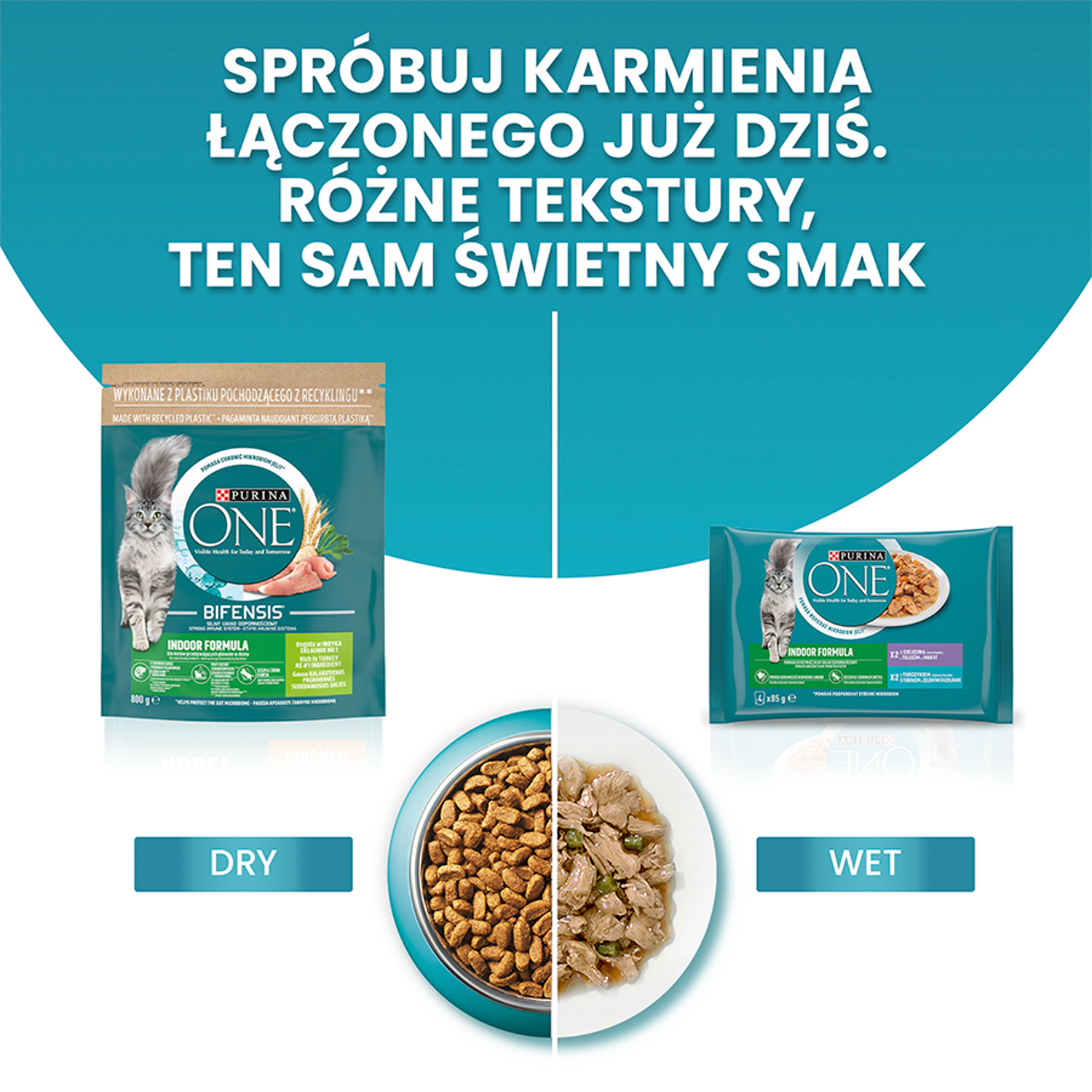Purina One Indoor Formula Karma Dla Kota Z Tuńczykiem I Zieloną Fasolką 85g