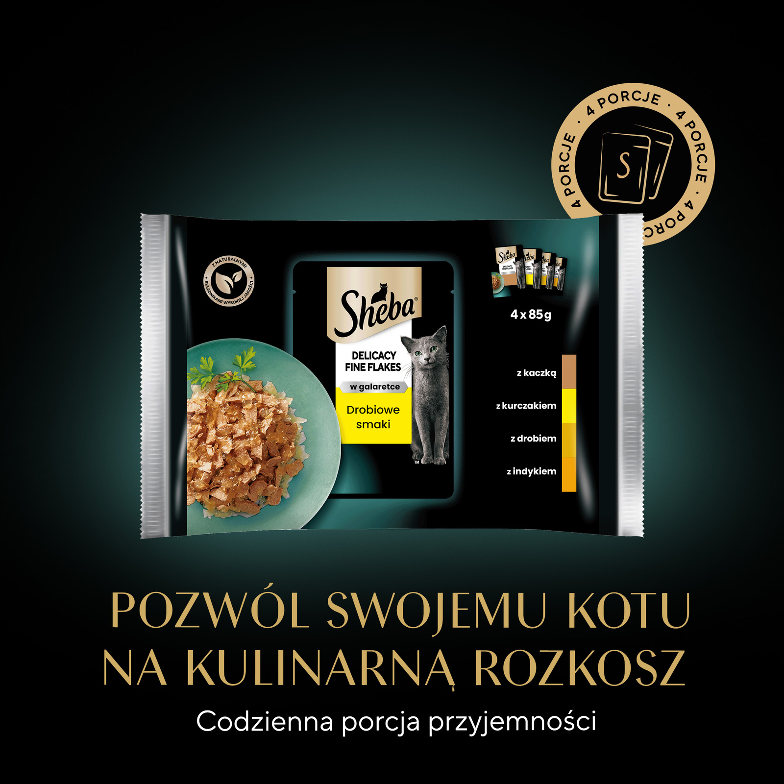Sheba Saszetka Delicacy In Jelly Smaki Drobiowe 4x85g
